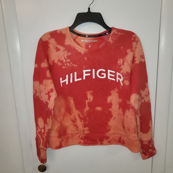 Tommy Hilfiger Tops - 3 for $25 Tommy Hilfiger crop custom bleach dye sweatshirt